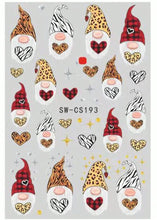 Charger l'image dans la galerie, 2 feuilles Stickers autocollants Gnome de Noël / Nail Art