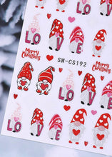 Charger l'image dans la galerie, 2 feuilles Stickers autocollants Gnome de Noël / Nail Art