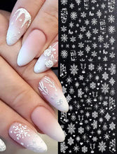 Charger l'image dans la galerie, 2 Feuilles Stickers Nail art Flocons / Noël