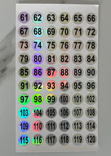 Charger l'image dans la galerie, Numéros Autocollants Étiquettes 1 à 120