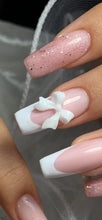 Charger l'image dans la galerie, Déco Noeuds Roses et Blancs 3D / décoration nail art