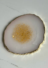 Charger l'image dans la galerie, Palette en résine Nail Art - Écru et feuille d’or