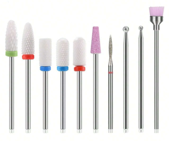 Set 10 embouts Professionnels - Ponceuse Ongles