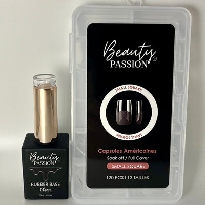 Coller les capsules américaines avec la Rubber Base CLEAR
