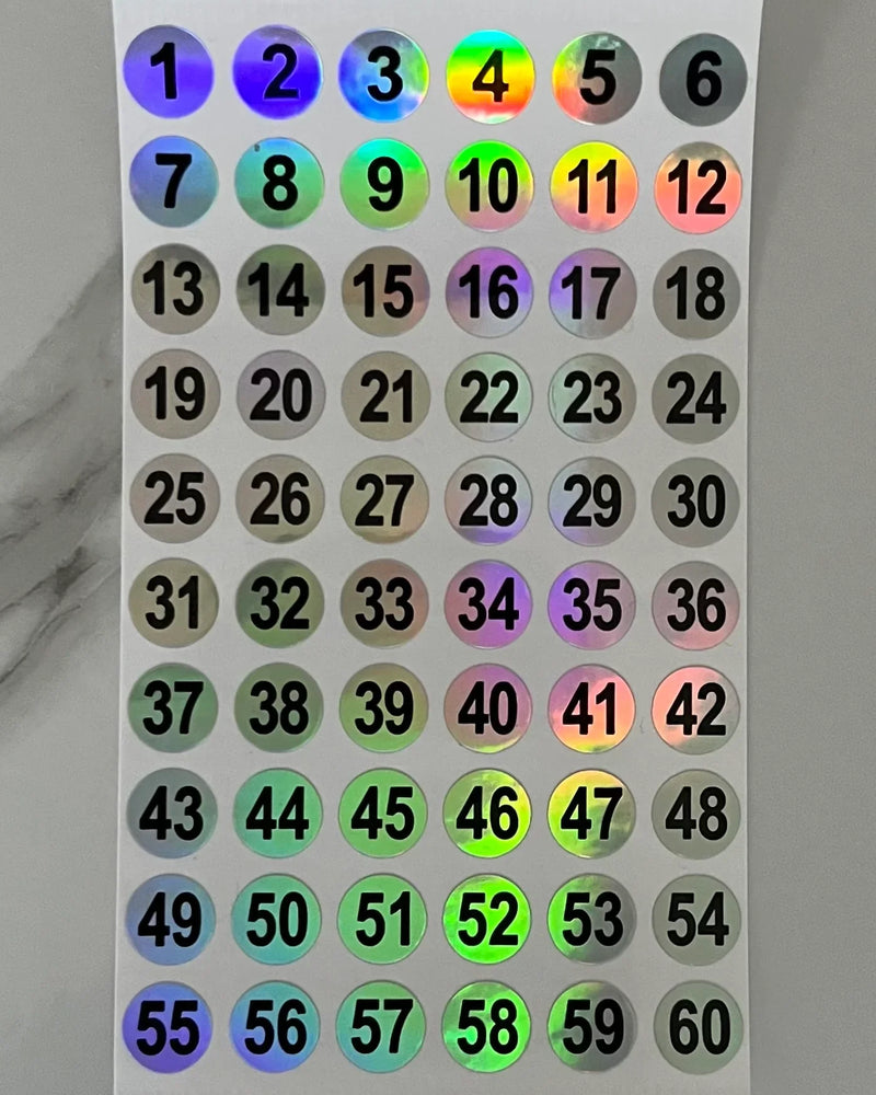 numéros étiquettes autocollantes
