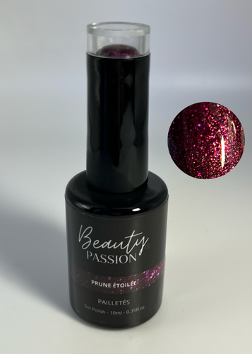 Vernis Semi Permanent - Prune Étoilée - Beauty Passion