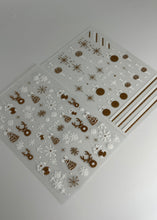Charger l&#39;image dans la galerie, 2 feuilles Stickers Noël Doré - model 3
