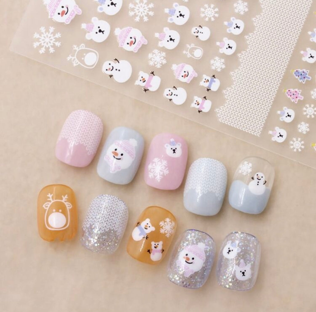 Stickers Nail art - Bonhomme de neige