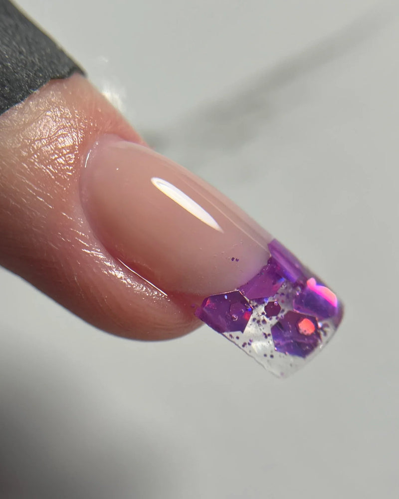 Polygel clear incrustation paillettes