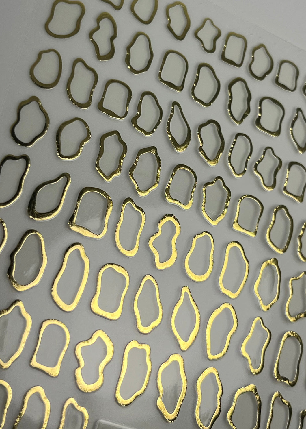 1 feuille Stickers Nail Art - Cercle Doré Chromé