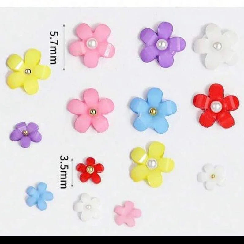 Fleurs 3D et Perles - 12 couleurs