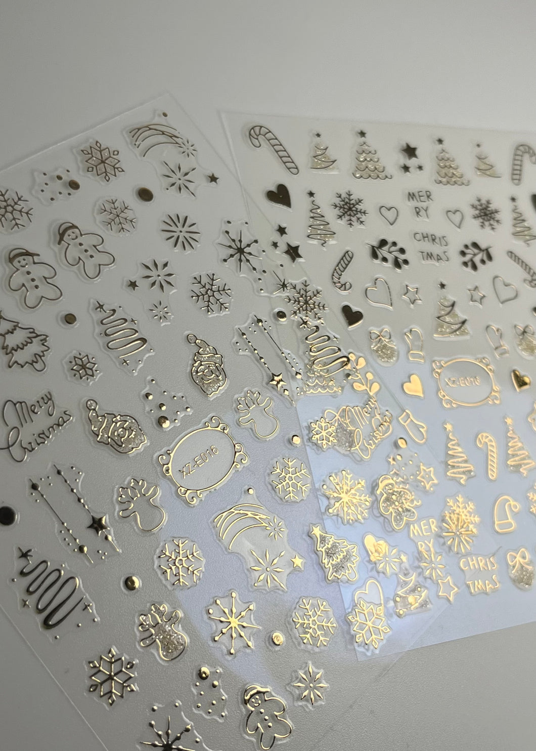 2 feuilles Stickers Noël Sucre d’orge / Nail Art