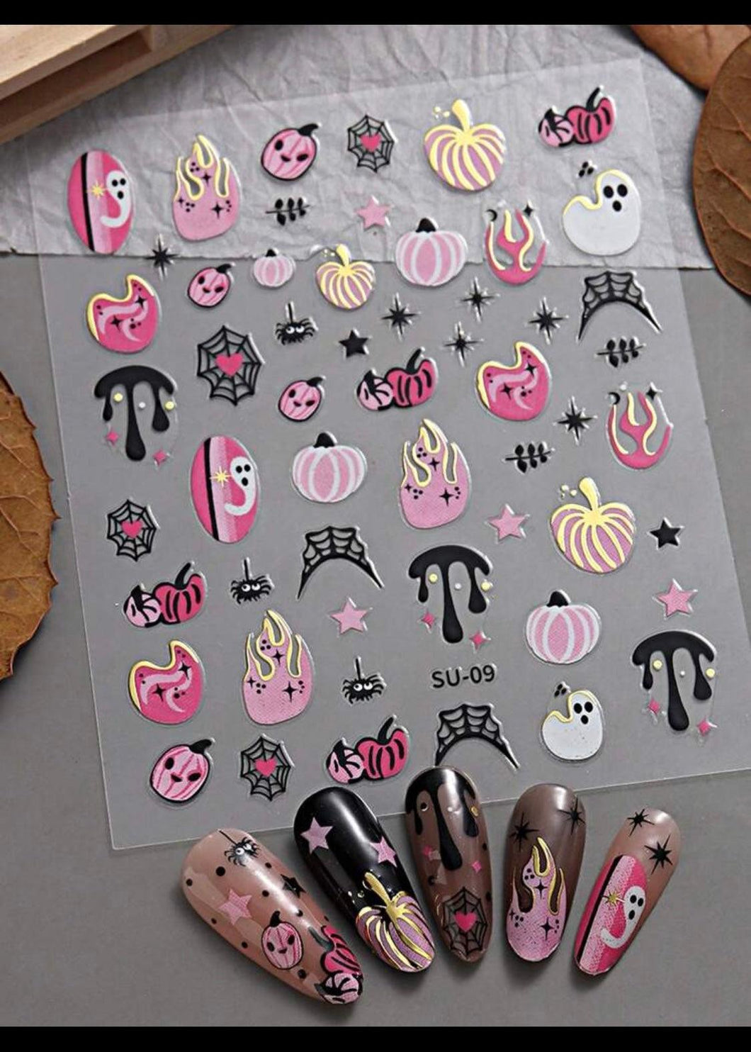 Stickers Halloween Citrouilles - Rose