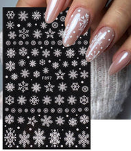 Charger l&#39;image dans la galerie, 2 Feuilles Stickers Nail art Flocon de Neige
