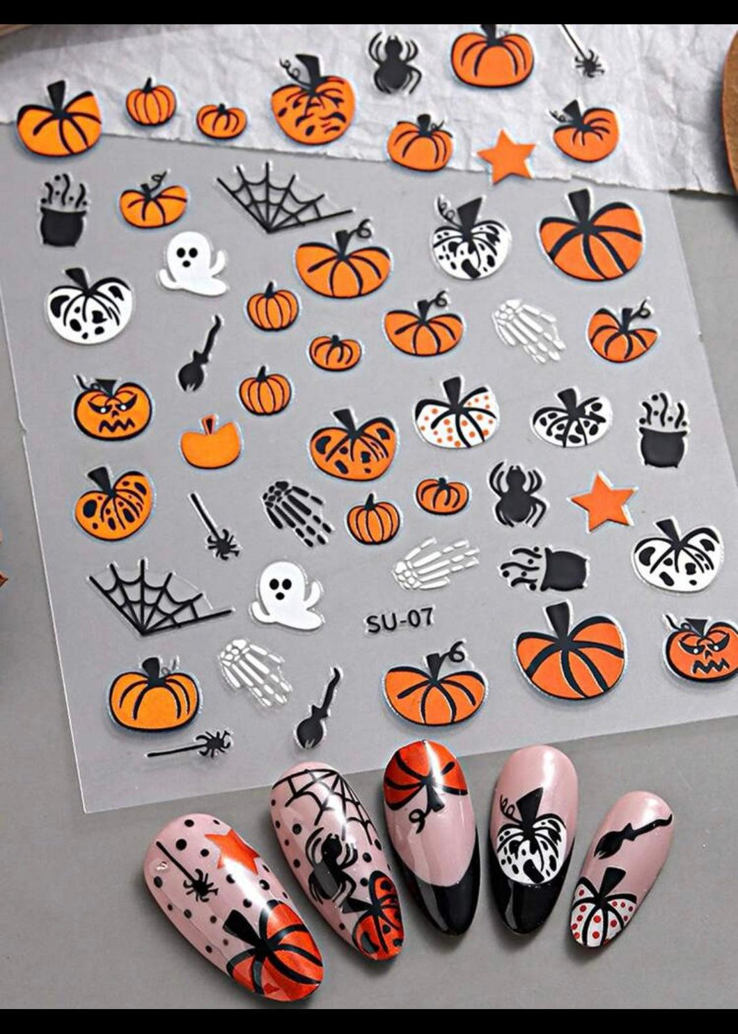 Stickers Halloween Araignées Citrouilles