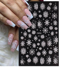 Charger l&#39;image dans la galerie, 2 Feuilles Stickers Nail art Flocon de Neige
