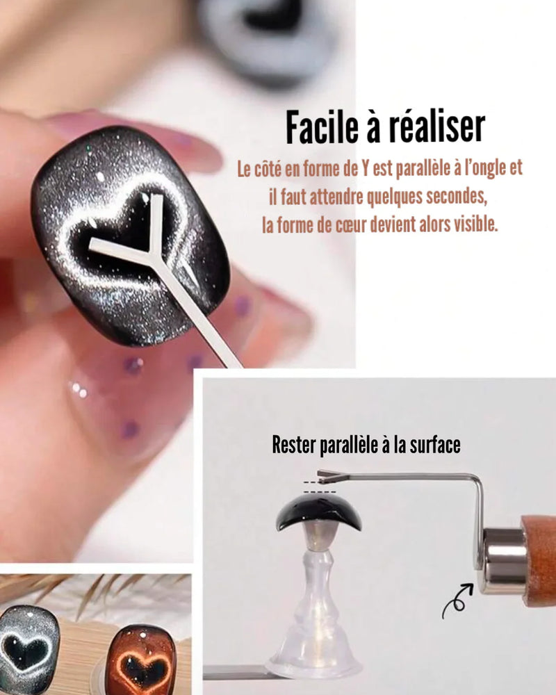 Embout aimant Cat Eye Cœur