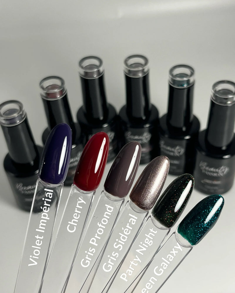 Pack composé de 6 couleurs de vernis semi permanent de la marque Beauty Passion