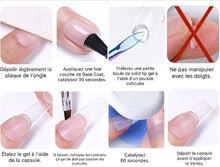 Charger l'image dans la galerie, Guide d'utilisation du Solid Tip Gel Beauty Passion : étapes de préparation, application sur capsule et catalysation sous lampe pour une pose professionnelle réussie.
