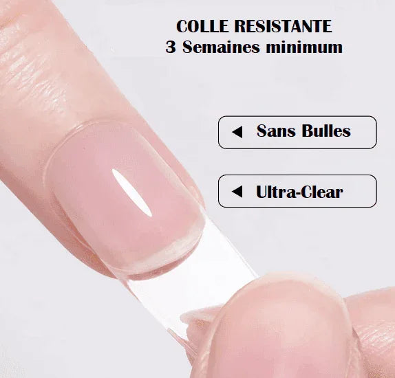 Pose de capsules américaines réalisée avec le Solid Tip Gel Beauty Passion, rendu naturel et adhérence professionnelle.