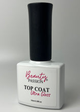 Charger l'image dans la galerie, Flacon de Top Coat Ultra Gloss 10ml Beauty Passion, finition brillance miroir haute protection pour vernis semi-permanent.
