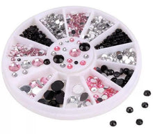 Charger l&#39;image dans la galerie, Strass 3D Noir/Rose/Argenté - Nail Art - Beauty Passion
