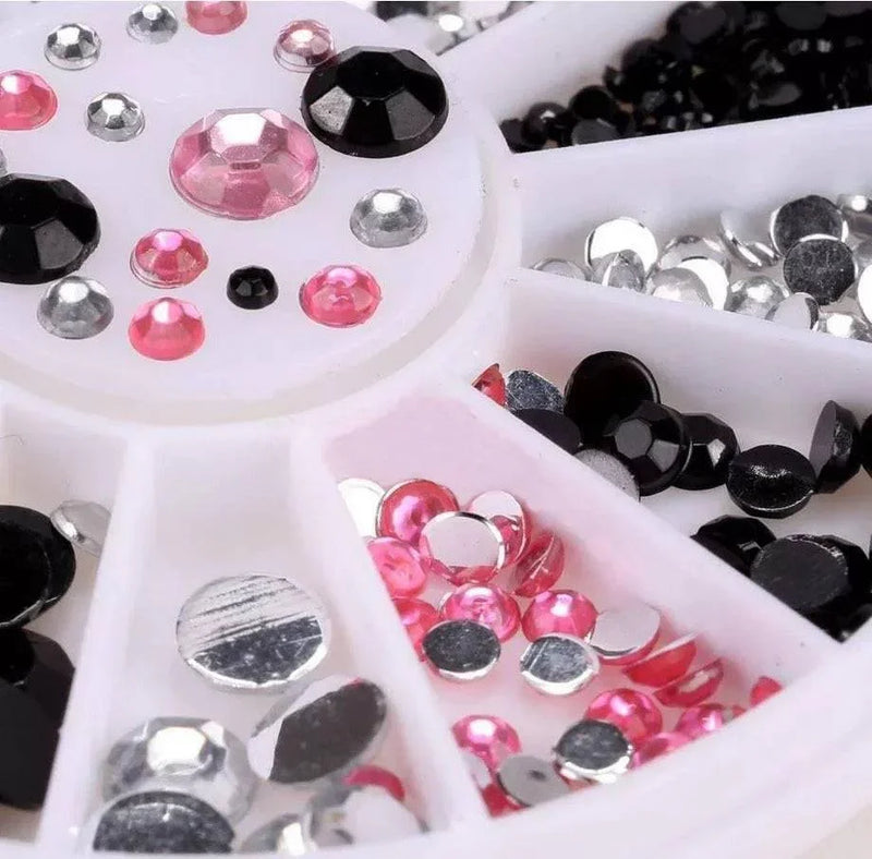 Strass 3D Noir/Rose/Argenté - Nail Art - Beauty Passion